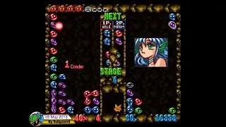 Super Puyo Puyo 2/Tsu (1995, SNES) - Uroko Sakana Bito (Seriri/Mermaid) does a 6-chain [720p60]