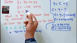 how to find equilibrium level of income from savings and investment