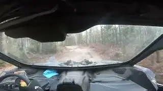 Going fast trail riding  in a Maverick X3