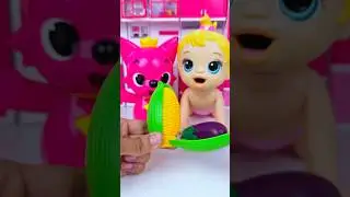 ASMR Unboxing Minnie Mouse & Pinkfong Corn Eggplant Toy | Satisfying Miniature Kitchen Set