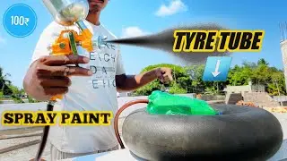 How to Make a spray paint with tyre tube powerful tyre compressor (தமிழ்)