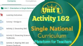 Science Unit 1 activities 1&2| SNC after training Activities |Step by step 2021