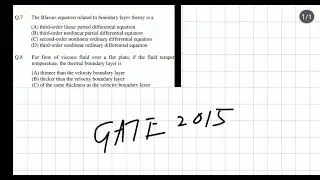 Fluid mechanics - Blasius Equation - GATE 2015 Mechanical Solution (in Tamil/தமிழில்)