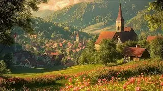 Enchanting Medieval Village in Spring | Soothing Wind, Birdsong & Crickets