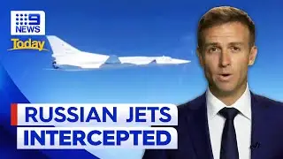 British fighter jets intercept Russian bombers in north of Scotland | 9 News Australia