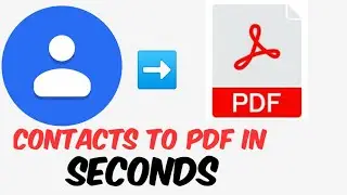 How To Convert Contact to PDF in seconds | KNOWLEDGE 