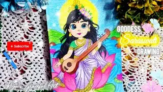 Maa Saraswati Drawing🪷📖 | Vasant Panchami Special Artwork|Cute Maa Saraswati|Riya's Graceful Art ✨🎨