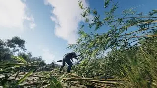 The process of splitting bamboo with a super sharp tool-Agriculture farming 