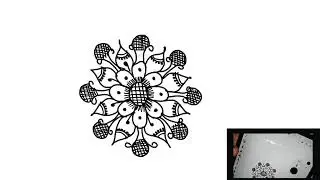 Sunflower design Rangoli Digital Sketch Art | #Kolam #ytshorts #viralvideo #Uva Vlogs