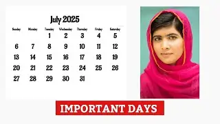 JULY 2025 IMPORTANT DAYS TAMIL|TNPSC|RRB|SSC|BANKING|UPSC|TN POLICE