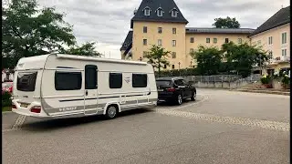Road trip through Austria. Driving home with our BMW X3 and Fendt Caravan. Kärnten-Nederland