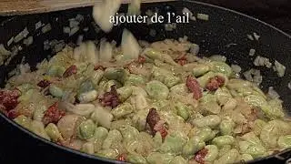 Recette de f&egrave;ves aux lardons