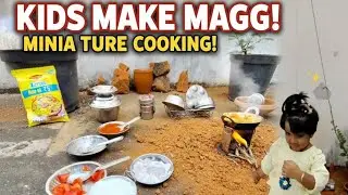 Kids Making Maggi Outside! 🍜 Miniature Cooking Setup | Fun Village Style Cooking