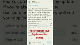 Please vote| IRCC Backlog | September awaiting files|clear backlog RCC | Canada student visa backlog