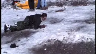 Downhill Snow Tubing in a Body Bag