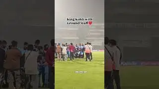 Virat Kohli clicked pictures sitting on the ground with Baroda ground staff❤️&zwj;🔥 #shorts #cricket