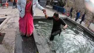 Taking bath in 2 ponds in MUKTINATH