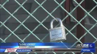 'Love locks' slowly surround the upper deck at Dobbins Landing