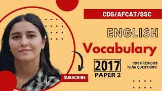 English vocabulary CDS 2017(2) Antonyms & Synonyms| English for all defence exams