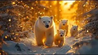 Cozy Christmas Ambience Relaxing Music with Stunning Winter Scenes & Adorable Animals 🎄❄️