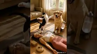 Pet-Approved Yoga Sessions #futuristic #cuteanimals #funnyanimals #digitalpets #petlife #futurepets