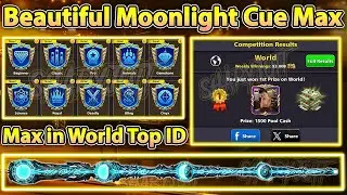 8 Ball Pool - Moonlight Cue Max in World Top ID - All Badges Max - How To Max Moonlight Cue in 8 Bp