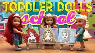 Barbie & Elsa with Disney Toddlers Princesses Dolls at School