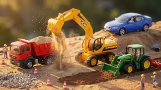 Mini Toys Working at Construction Site 😱 Real JCB Truck Action | Kids Mini Toys 
