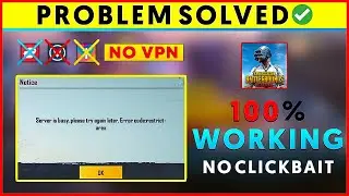 How To Fix Server Is Busy In Pubg Mobile | Solve Server is Busy Error Code Restricted Area Pubg