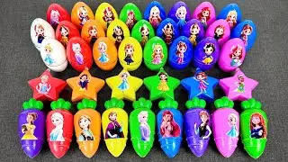 Opening Disney Princesses Carrot & Egg Toys | Slime + Clay ASMR Satisfying