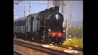 TRENI ANNI 90 - Treno a vapore a Vada e Cecina 1994 (740 451 per Volterra, Biancone, Napoli Express)