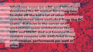 ELI5 Why do many Computer CPU architectures fail and get discontinued while x86 is still going stro