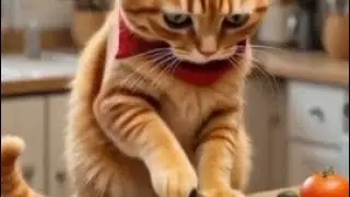 Whiskers in the Kitchen: Pancake Disaster#CatCooking #ChefWhiskers #FunnyCatVideo #CookingWithCats
