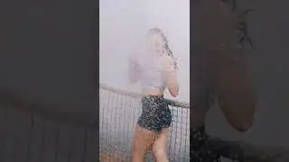 Wet Girls T-Shirt splashing water in Europa Park Germany, Funny Short Video