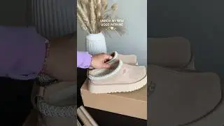 Uggs Tasman Slippers in Sand 🧸🤍✨ #uggs #unboxing