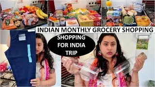 Monthly & Weekly Grocery Shopping Haul in UK | Shopping For India Trip | Indian Grocery Haul