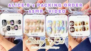 STARRY CAT HANDMADE NAIL DECOR PACKING ASMR