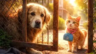A HOMELESS DOG AT THE GATE, UNTIL A KIND CAT BROUGHT HIM HOME