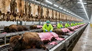 Inside the Bison Leather Factory | From Bison Farm To Luxury Products ( FULL PROCESS )