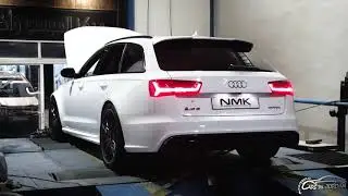 Audi RS6 w/ full Akrapovic exhaust | Dyno run | 690 whp - 950 wnm