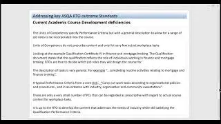 Complying with new ASQA Standards