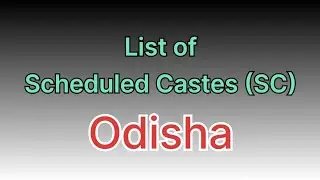 List of Scheduled Castes (SC) in Odisha