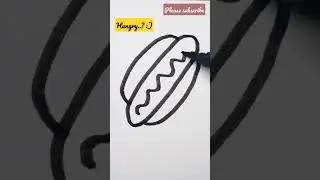 Easy Art - How to draw hot dog | Drawing | Writing | Art Challenge | ASMR Shorts #EasyArt #PaulNatz