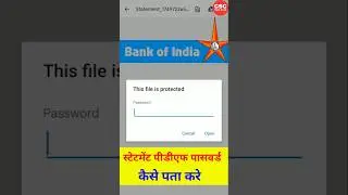 Bank of India Bank Statement pdf password 🔑 Open #bankofindia #statement #password #boi #bank