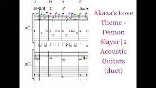 Akaza Love Theme | 2 Guitars Duet Tab's Music