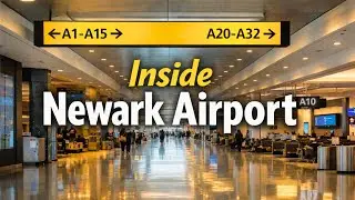 Newark Airport Terminal A Concourse Walk | Gates A1–A32 (4K)