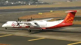 SPICE JET  [ DH8D ] take-off from Mumbai international airport #Mumbai_international_airport