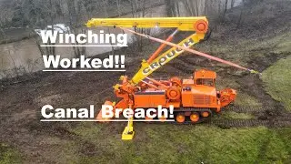 Winching Recovery, Llangollen Canal Breach, Whitchurch  HUGE Update!!
