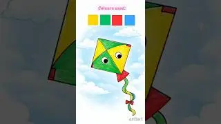 K for kite drawing for kids| Fun learning ABC| #kidsvideo #kite #drawing4kids #easydrawing #drawing