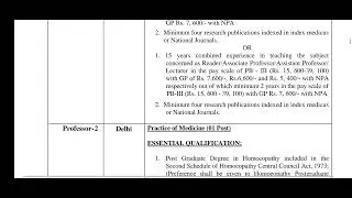 Vacancy For Homeopathy Doctors🔥| Professor & Associate professor jobs | NIH Delhi #ayush #homeopathy